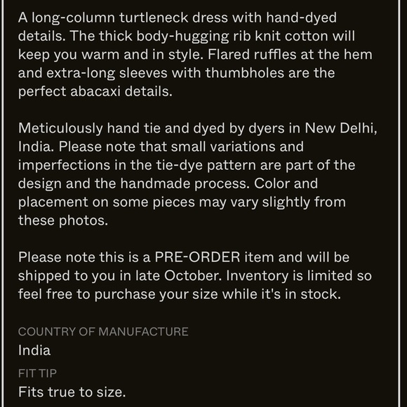 Abacaxi Winter Turtleneck Dress S - Picture 7 of 7